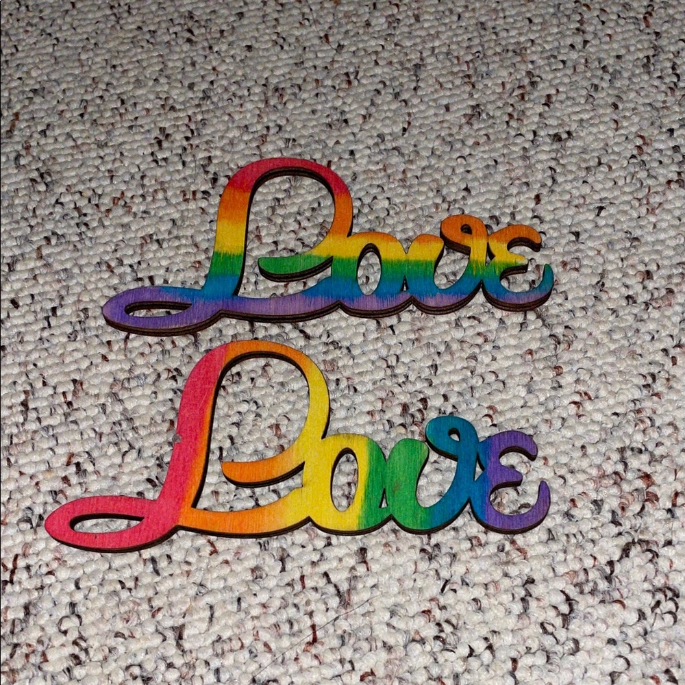 Rainbow Love Wooden Party Decor